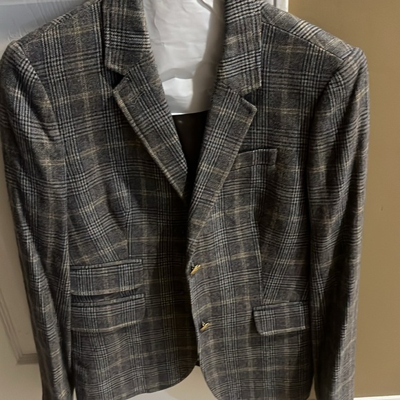 J Crew gray plaid schoolboy wool blazer prep - Picture 11 of 14